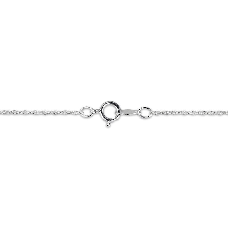 Main Image 4 of Pear-Shaped Blue Lab-Created Sapphire & White Lab-Created Sapphire Necklace Sterling Silver 18"