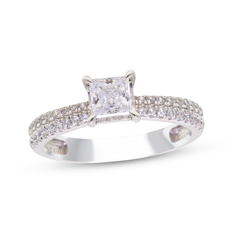 Main Image 1 of Now + Forever Lab-Grown Diamonds Princess-Cut Engagement Ring 1 ct tw 14K White Gold