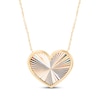 Thumbnail Image 1 of Textured Heart Necklace Solid 10K Yellow Gold 18"