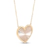 Thumbnail Image 2 of Textured Heart Necklace Solid 10K Yellow Gold 18"