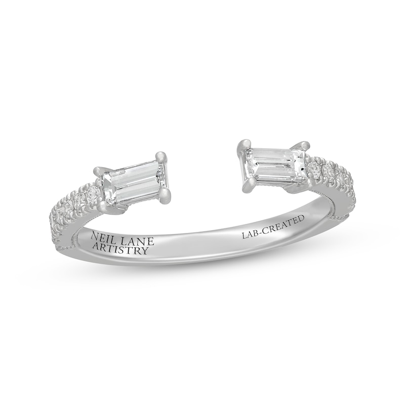 Main Image 1 of Neil Lane Artistry Baguette-Cut Lab-Grown Diamond Cuff Wedding Band 1/2 ct tw 14K White Gold