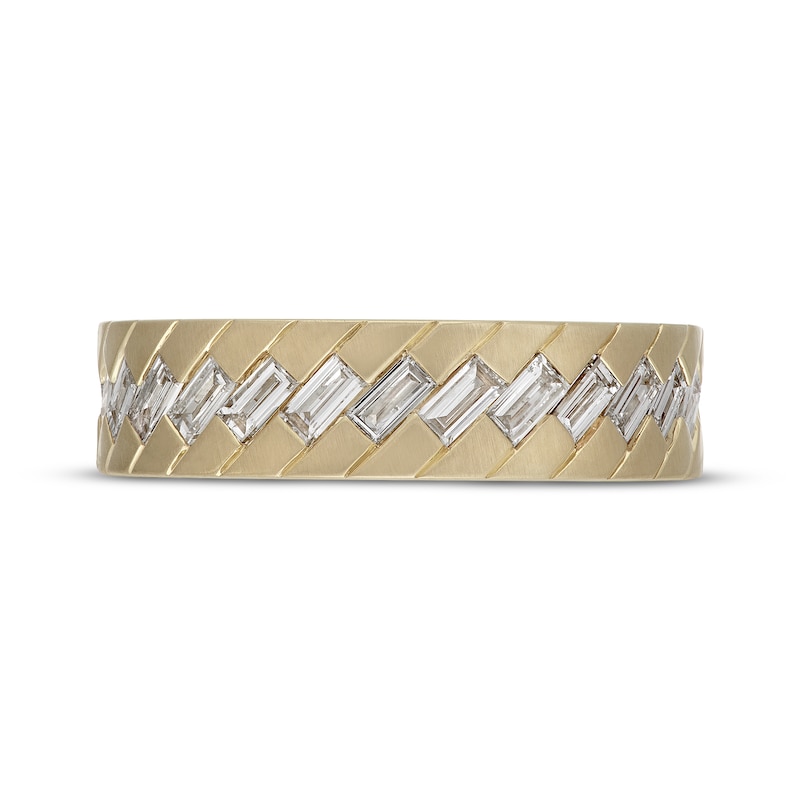 Main Image 3 of Neil Lane Artistry Men's Baguette-Cut Lab-Grown Diamond Wedding Band 1 ct tw 14K Yellow Gold