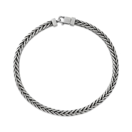 3.7mm Foxtail Chain Bracelet Diamond-Cut Gray-Plated Solid Sterling Silver 8.5"