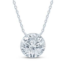 KAY Lab-Grown Diamonds Round-Cut Solitaire Necklace 1 ct tw 10K White Gold 18"