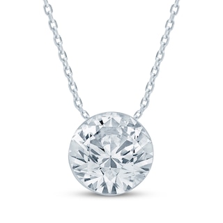KAY Lab-Grown Diamonds Round-Cut Solitaire Necklace 1 ct tw 10K White Gold 18"