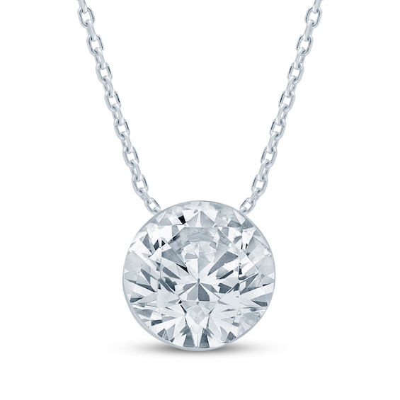 KAY Lab-Grown Diamonds Round-Cut Solitaire Necklace 1 ct tw 10K White Gold 18"