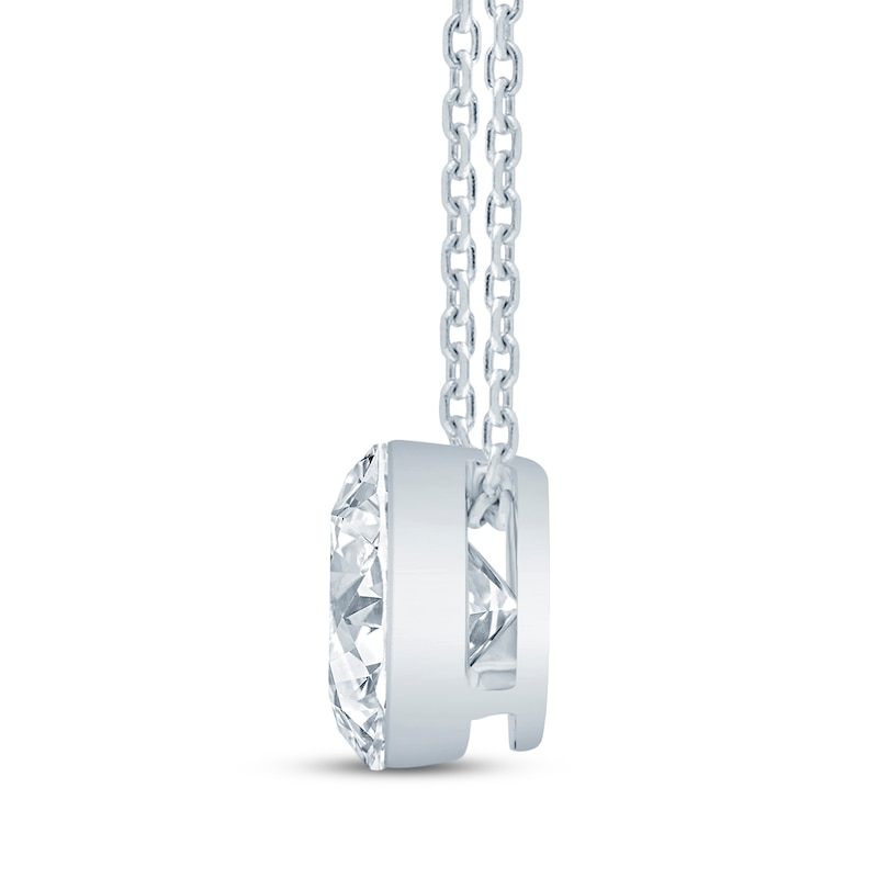 Main Image 3 of KAY Lab-Grown Diamonds Round-Cut Solitaire Necklace 1 ct tw 10K White Gold 18"
