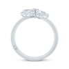 Thumbnail Image 3 of Monique Lhuillier Bliss Marquise, Pear & Round-Cut Lab-Grown Diamond Cluster Ring 3/4 ct tw Platinum-Plated Sterling Silver 18"