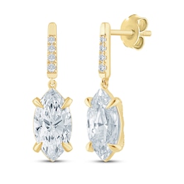 Monique Lhuillier Bliss Marquise-Cut Lab-Grown Diamond Drop Earrings 3-1/3 ct tw 24K Yellow Gold Vermeil Sterling Silver