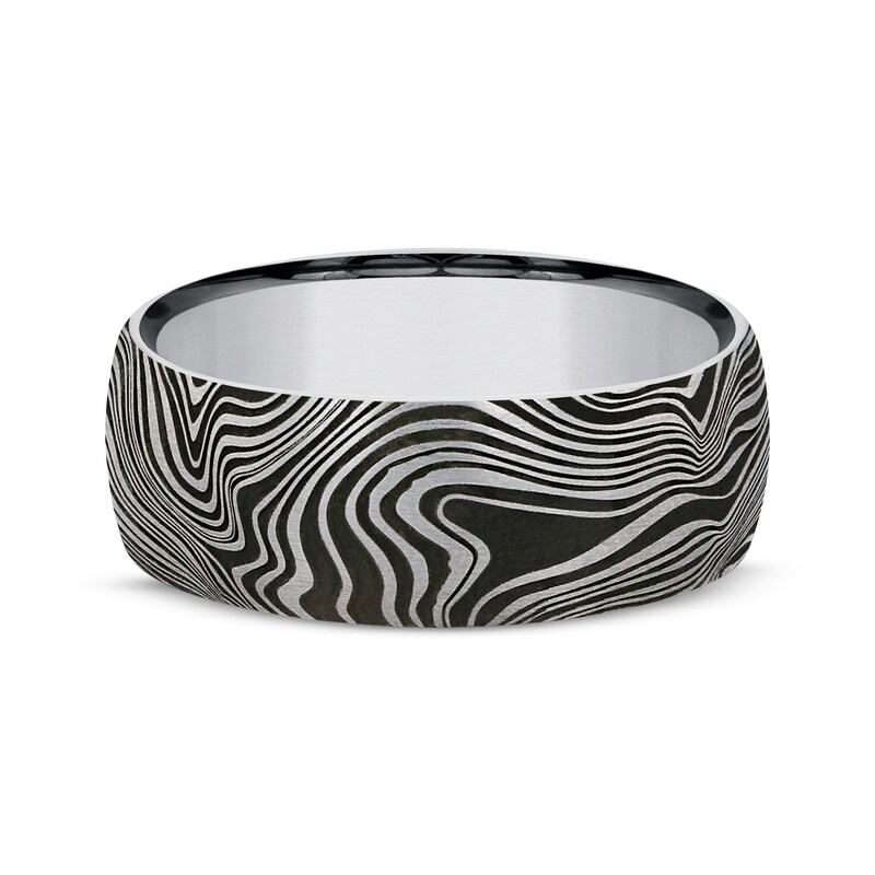 Main Image 3 of Now + Forever Men's Mokumé Gane-Look Wedding Band Tungsten Carbide 8mm