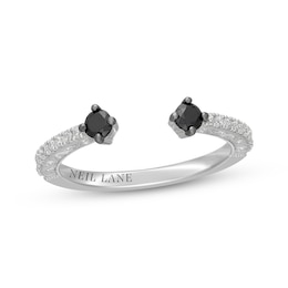 Neil Lane Black & White Diamond Open-Shank Anniversary Ring 1/3 ct tw 14K White Gold