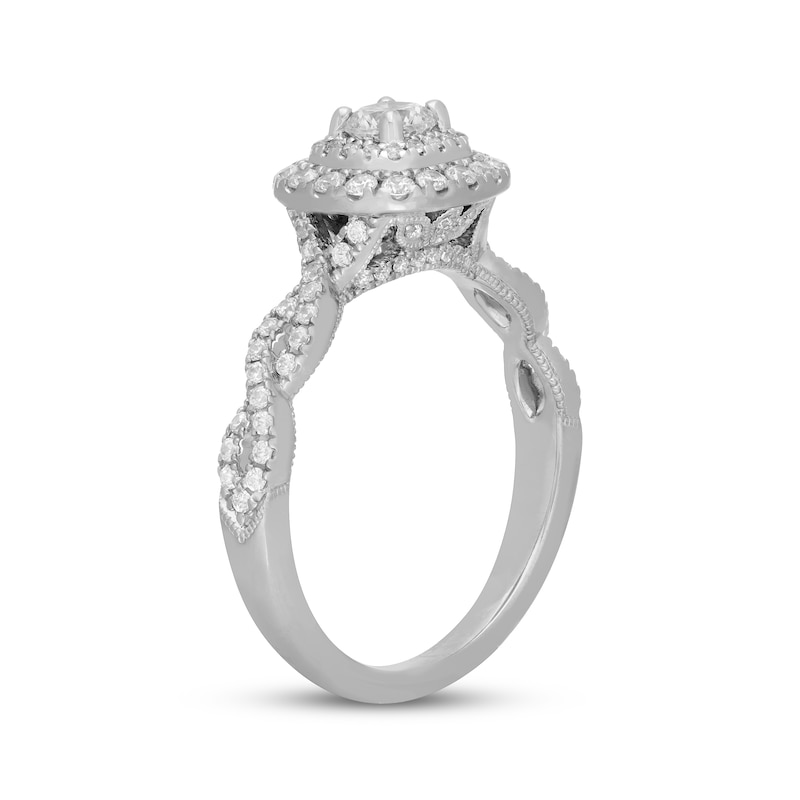 Main Image 2 of Neil Lane Round-Cut Diamond Double Halo Engagement Ring 5/8 ct tw 14K White Gold