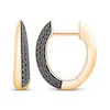 Thumbnail Image 3 of Black Diamond Knife-Edge Hoop Earrings 1/3 ct tw 10K Yellow Gold