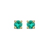 Thumbnail Image 2 of STUDIO BY KAY Lab-Created Emerald Solitaire Stud Earrings 24K Yellow Gold Vermeil Sterling Silver