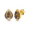 Thumbnail Image 1 of Le Vian Pear-Shaped Chocolate Quartz Earrings 1/2 ct tw Diamonds 14K Honey Gold