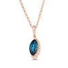 Thumbnail Image 1 of Le Vian Marquise-Cut Blue Topaz Necklace 1/10 ct tw Diamonds 14K Strawberry Gold 19"