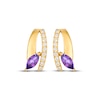 Thumbnail Image 2 of Le Vian Marquise-Cut Amethyst Earrings 1/8 ct tw Diamonds 14K Honey Gold