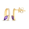 Thumbnail Image 3 of Le Vian Marquise-Cut Amethyst Earrings 1/8 ct tw Diamonds 14K Honey Gold