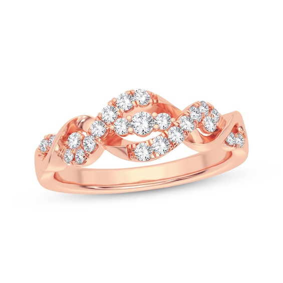 Now + Forever Diamond Twist Anniversary Band 1/3 ct tw 14K Rose Gold