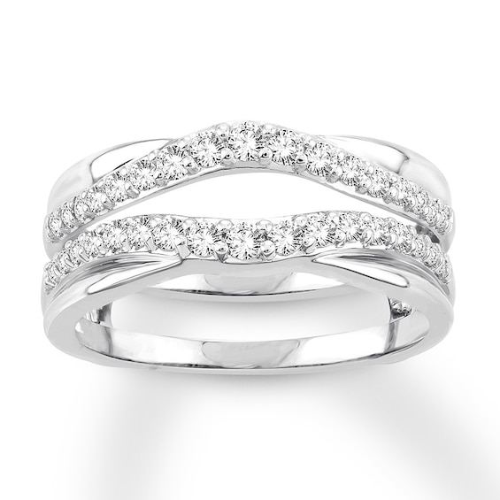 Now + Forever Diamond Enhancer Ring 1/2 ct tw Round-cut 14K White Gold