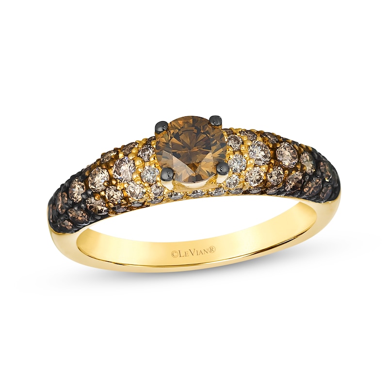 Main Image 1 of Le Vian Desert Diamonds Chocolate Ombré Domed Ring 1-1/4 ct tw 14K Honey Gold