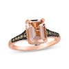 Thumbnail Image 1 of Le Vian Emerald-Cut Morganite Ring 1/3 ct tw Diamonds 14K Strawberry Gold