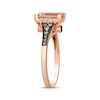 Thumbnail Image 2 of Le Vian Emerald-Cut Morganite Ring 1/3 ct tw Diamonds 14K Strawberry Gold