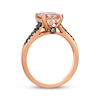 Thumbnail Image 3 of Le Vian Emerald-Cut Morganite Ring 1/3 ct tw Diamonds 14K Strawberry Gold