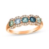 Thumbnail Image 1 of Le Vian Montana Sapphire Ombré Scalloped Ring 1/5 ct tw Diamonds 14K Strawberry Gold