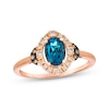 Thumbnail Image 1 of Le Vian Oval-Cut Blue Topaz Halo Ring 1/5 ct tw 14K Strawberry Gold