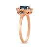 Thumbnail Image 2 of Le Vian Oval-Cut Blue Topaz Halo Ring 1/5 ct tw 14K Strawberry Gold