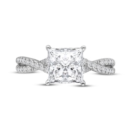 Now + Forever Lab-Grown Diamonds Princess-Cut Twist Shank Engagement Ring 2-1/3 ct tw 14K White Gold