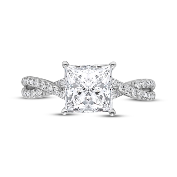 Now + Forever Lab-Grown Diamonds Princess-Cut Twist Shank Engagement Ring 2-1/3 ct tw 14K White Gold