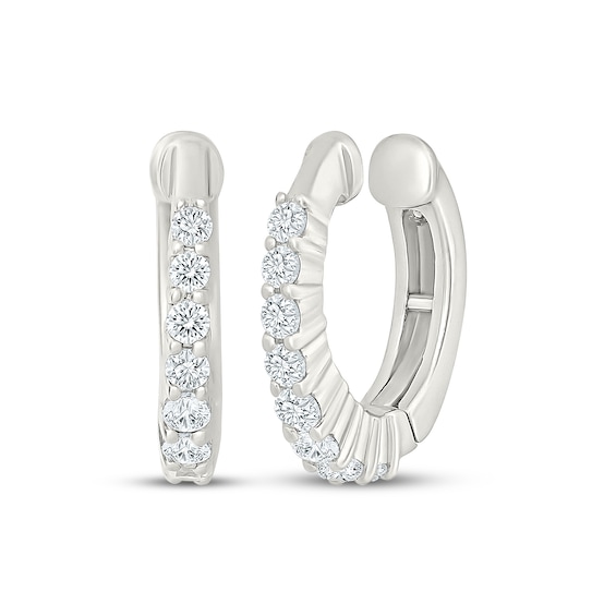 KAY Lab-Grown Diamonds Clip On Hoop Earrings 1/2 ct tw 10K White Gold