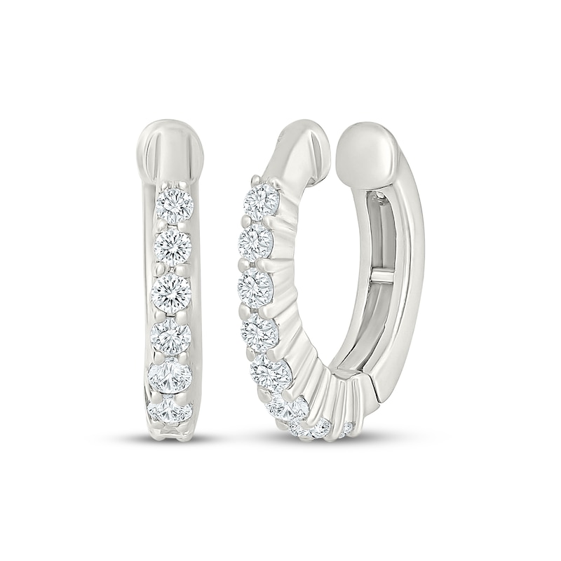 Main Image 1 of KAY Lab-Grown Diamonds Clip On Hoop Earrings 1/2 ct tw 10K White Gold