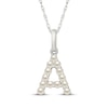 Thumbnail Image 1 of Cultured Pearl Letter A Necklace Sterling Silver 18"