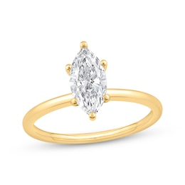 Now + Forever Lab-Grown Diamonds Marquise-Cut Solitaire Engagement Ring 1 ct tw 14K Yellow Gold (F/SI2)