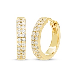 STUDIO BY KAY Lab-Grown Diamond Hoop Earrings 3/8 ct tw 24K Yellow Gold Vermeil Sterling Silver