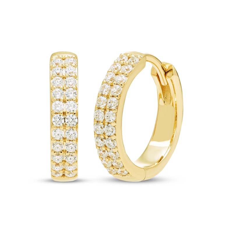 Main Image 1 of STUDIO BY KAY Lab-Grown Diamond Hoop Earrings 3/8 ct tw 24K Yellow Gold Vermeil Sterling Silver