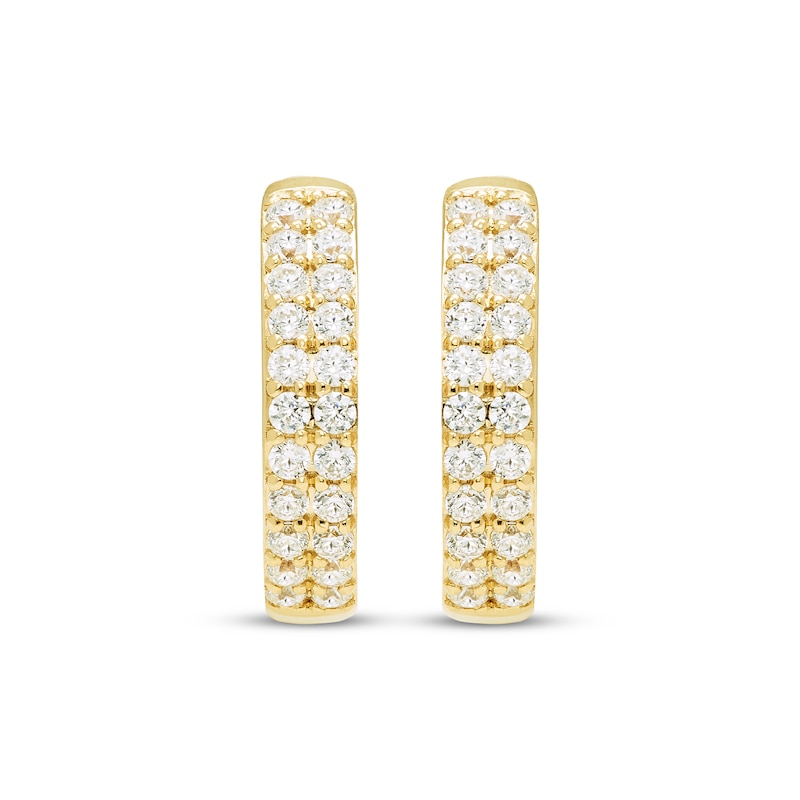 Main Image 2 of STUDIO BY KAY Lab-Grown Diamond Hoop Earrings 3/8 ct tw 24K Yellow Gold Vermeil Sterling Silver