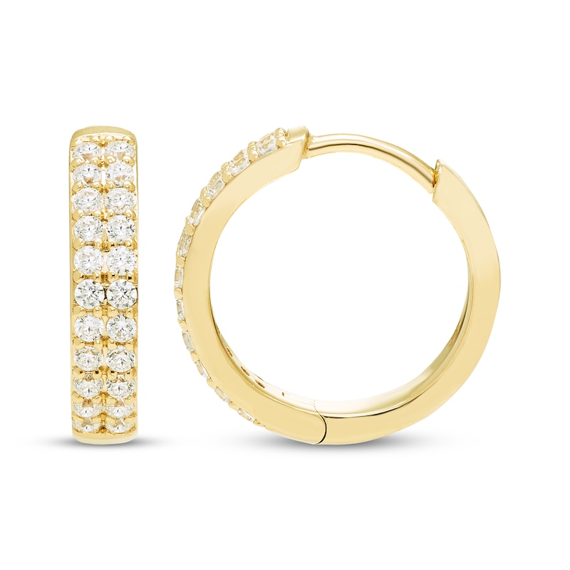 Main Image 3 of STUDIO BY KAY Lab-Grown Diamond Hoop Earrings 3/8 ct tw 24K Yellow Gold Vermeil Sterling Silver