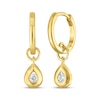 Thumbnail Image 1 of STUDIO BY KAY Lab-Grown Diamond Pear-Shaped Solitaire Hoop Drop Earrings 1/5 ct tw 24K Yellow Gold Vermeil Sterling Silver