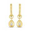 Thumbnail Image 2 of STUDIO BY KAY Lab-Grown Diamond Pear-Shaped Solitaire Hoop Drop Earrings 1/5 ct tw 24K Yellow Gold Vermeil Sterling Silver