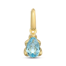 STUDIO BY KAY Pear-Shaped Swiss Bue Topaz Solitaire Charm 24K Yellow Gold Vermeil Sterling Silver