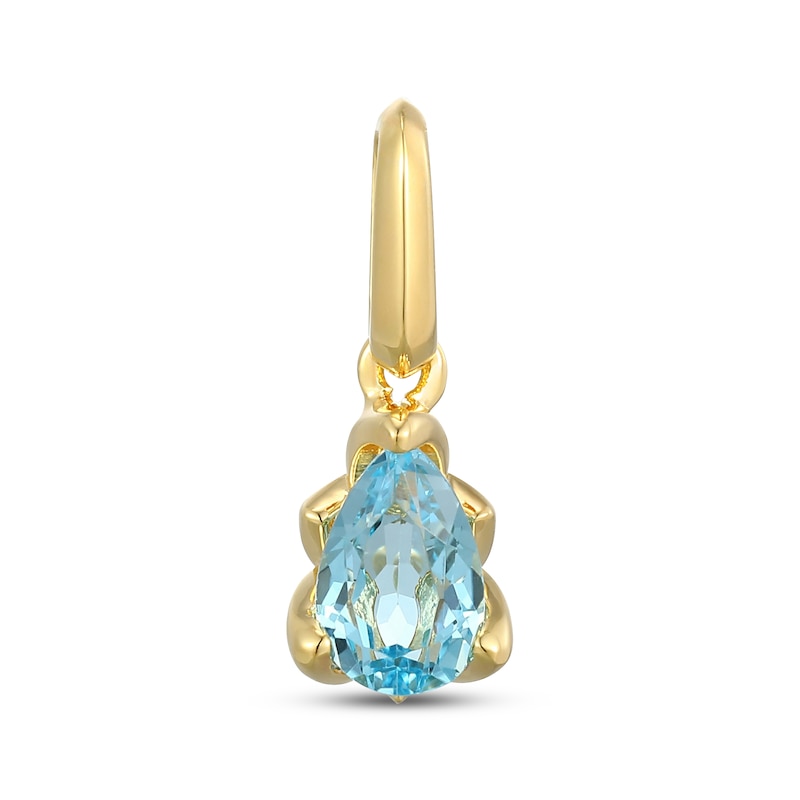 Main Image 1 of STUDIO BY KAY Pear-Shaped Swiss Bue Topaz Solitaire Charm 24K Yellow Gold Vermeil Sterling Silver
