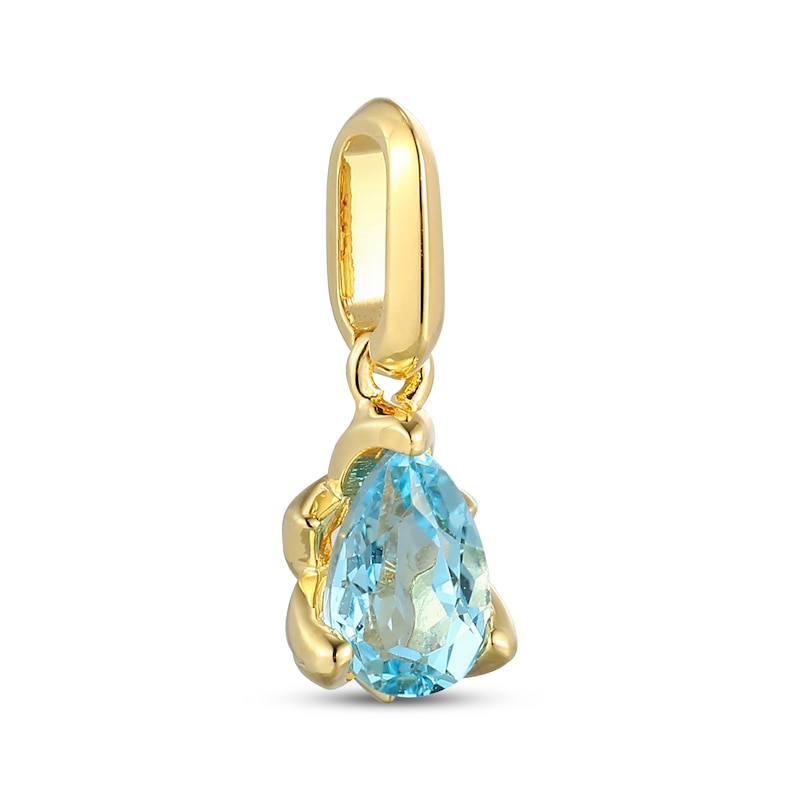 Main Image 2 of STUDIO BY KAY Pear-Shaped Swiss Bue Topaz Solitaire Charm 24K Yellow Gold Vermeil Sterling Silver
