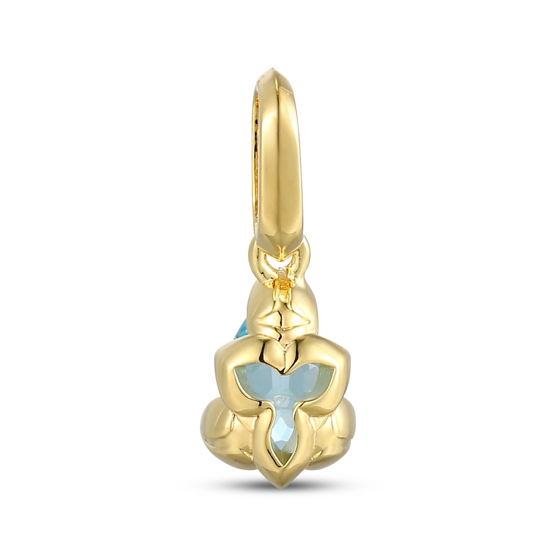 Main Image 3 of STUDIO BY KAY Pear-Shaped Swiss Bue Topaz Solitaire Charm 24K Yellow Gold Vermeil Sterling Silver