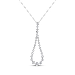 Neil Lane Artistry Certified Lab-Grown Diamond Teardrop Necklace 1-1/2 ct tw 14K White Gold 18"