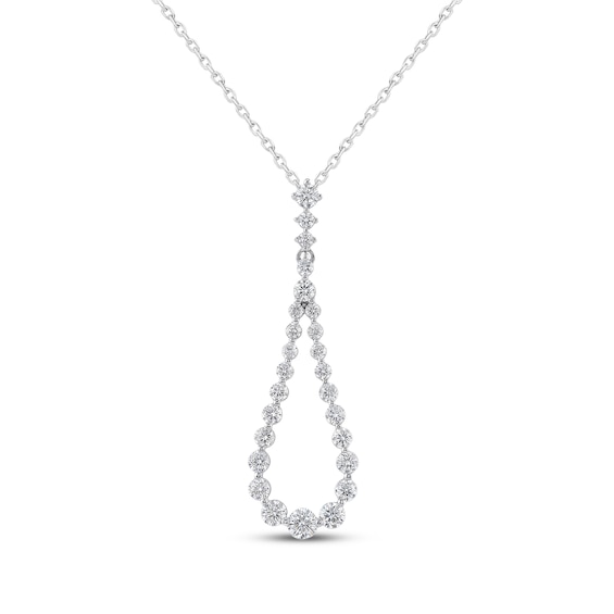 Neil Lane Artistry Certified Lab-Grown Diamond Teardrop Necklace 1-1/2 ct tw 14K White Gold 18"