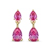 Thumbnail Image 2 of STUDIO BY KAY Pear-Shaped Pink Lab-Created Sapphire Dangle Earrings 24K Yellow Gold Vermeil Sterling Silver